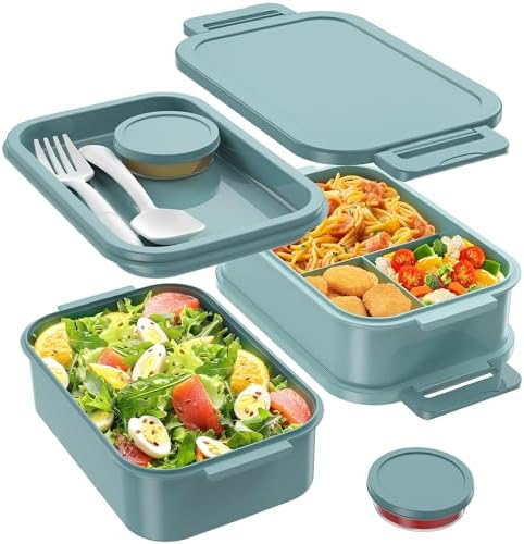 Jelife Bento Box Adult Lunch Box, 72oz Stackable Bento Lunch Box for