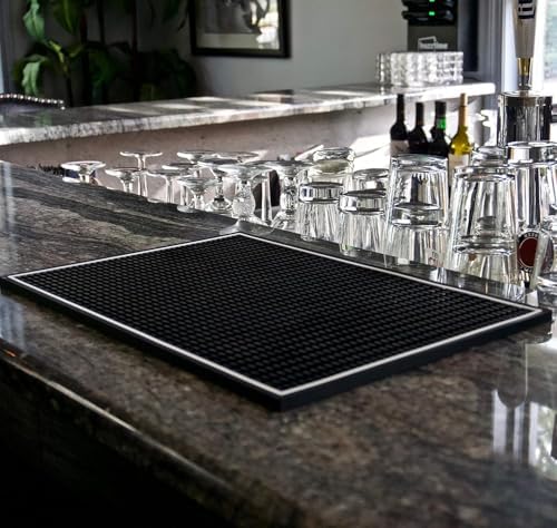 Highball & Chaser Premium Bar Mat for Countertop, Coffee Mat, Dish