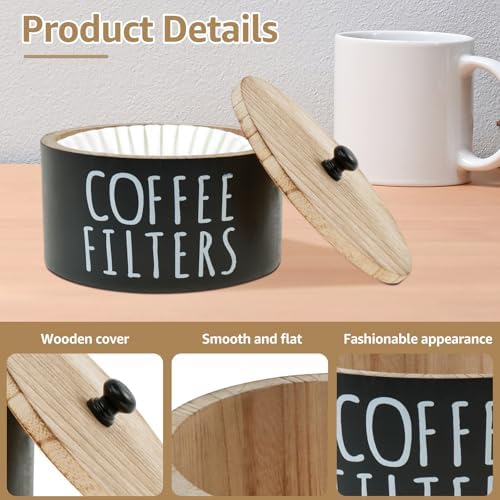 Coffee Filter Holder, Wood Coffee Filter Storage Container Coffee