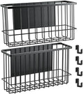 NiHome Magnetic Basket Organizer, 2 Pack, Black