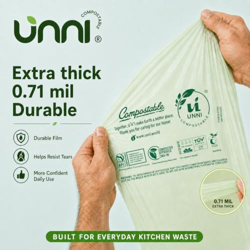 UNNI Compostable Bags, 200 Count, 2.6 Gallon