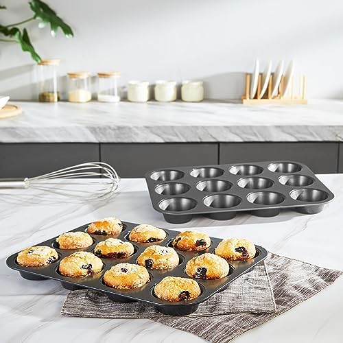 HONGBAKE Muffin Pans for Baking, Nonstick Cupcake Tin with 120