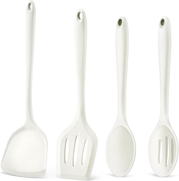 P&P CHEF Kitchen Utensil Set, 4 Pieces Non-stick Silicone Cooking Utensils by PPCHEF