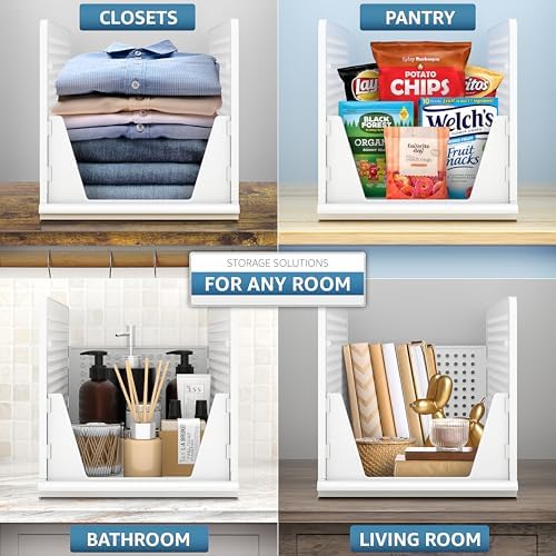 Sorbus Stackable Closet Organizer, Open-Front Shelf Bins (3 XL)
