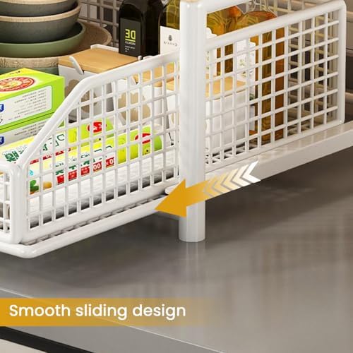 Kitchen Microwave Rack with Drawer Storage Basket