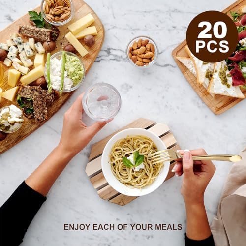 Gold 20-Piece Silverware Set with Handle, Stainless Steel Flatware
