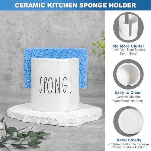 Dish Soap Dispenser for Kitchen, Ceramic Dish Soap Dispenser with