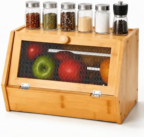 Thyle Bamboo Pantry Organizer and Containers Potato and Onion Storage