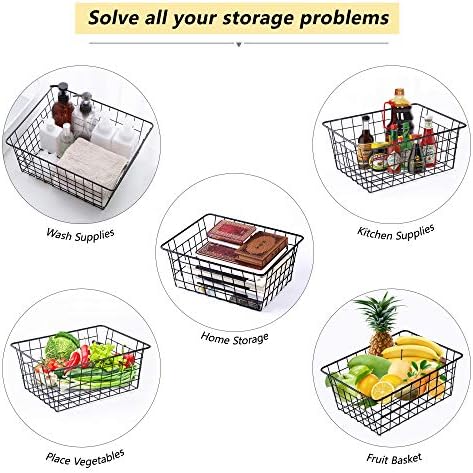 Wire Baskets for Organizing 4 Pack Pantry Baskets For Storage