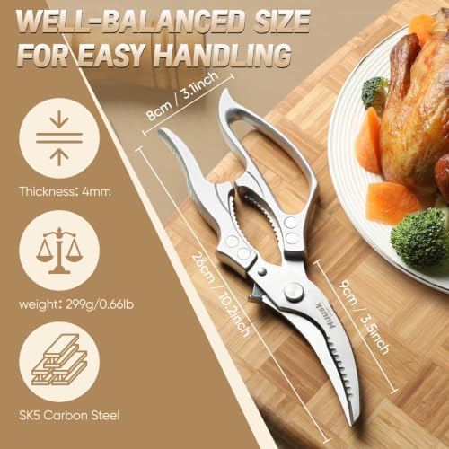 Huusk Poultry Shears Heavy Duty – All Purpose Japanese Kitchen