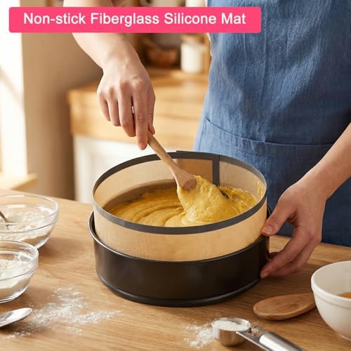 Springform Cake Pans with Silicone Baking Mat and Liners