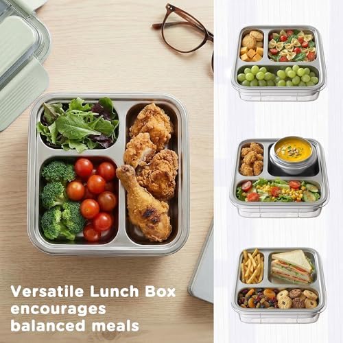 Stainless Steel Bento Lunch Box for Kids Adults with 8oz Insulated
