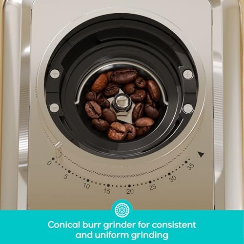 CASABREWS Tornado Basic Conical Burr Coffee Grinder, 35 Settings