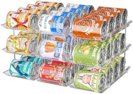Can Organizer for Pantry, 3 Tier Rolling Can Storage Organizer Pantry