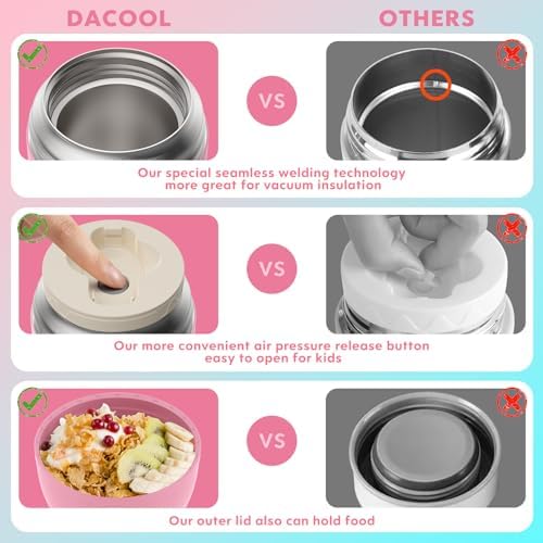 DaCool Insulated Food Jar Food Thermo Kids Thermo for Hot Food 16 oz
