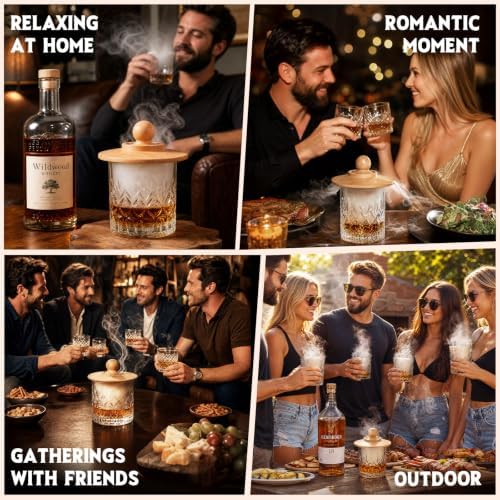 Whiskey Smoker Kit with Torch, 8 Wood Chip Flavors and 4 Scented