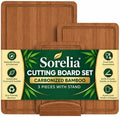 3-Piece Bamboo Cutting Boards - Large Wood Cutting Boards for Kitchen