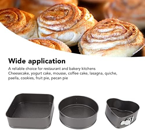 flexman 3Pcs Cake Pan Set, Non Stick Leak Proof Round Heart Square