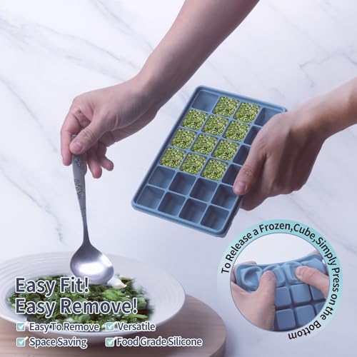 Silicone Freezer Molds Gift Set with 1,and 2 Tbsp, 1/2, 1, and 2 Cup