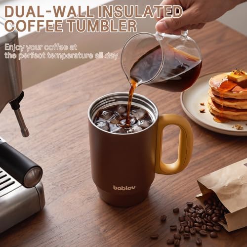 BABLOV Coffee Tumbler with Straw 23oz Insulated Travel Coffee Mugs
