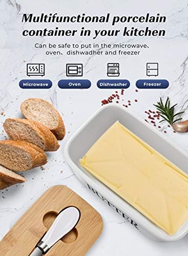 Butter Dish with Lid, Large Butter Container for Countertop, Ceramic