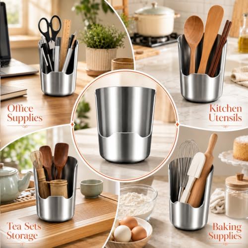 Multi-Functional Kitchen Utensil Holder,Stainless Steel Utensil