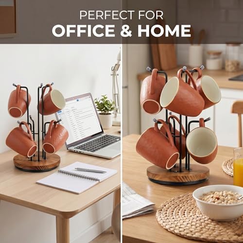 2 Pack 360° Rotating Large Mug Tree for Counter, Coffee Mug Holder