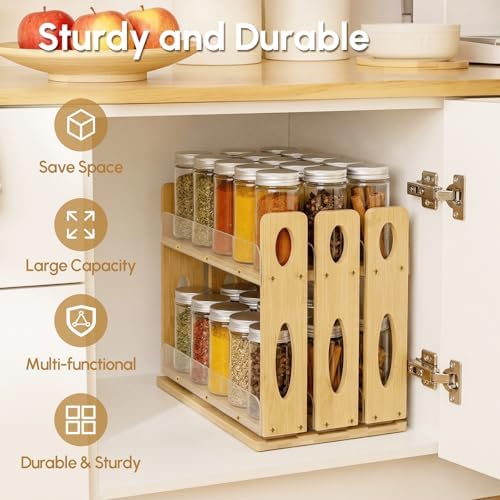Spice Organization for Cabinet, Kitchen Pull Out Spice Rack Organizer