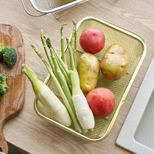 Over the Sink Colander, Expandable Baskets with Fine Mesh Strainer