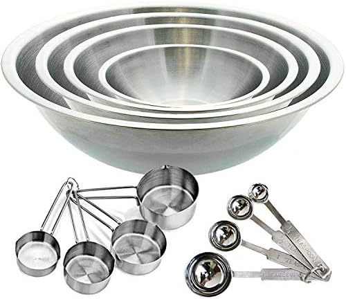 12Piece Stainless Steel Measuring Cups and Measuring Spoon Set with 4