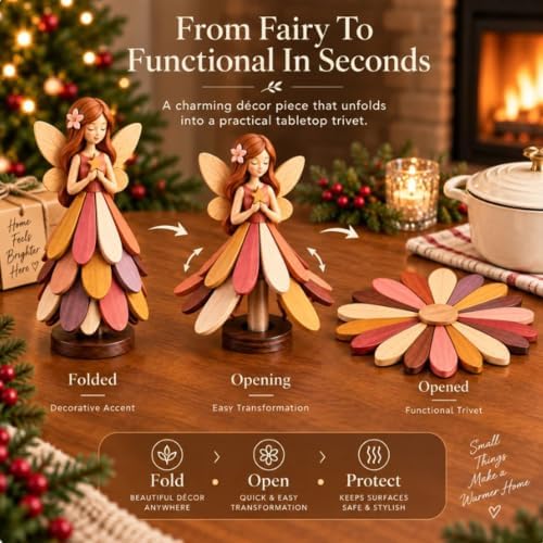 Fairy Bloom Trivet – Folding Fairy Décor & Heat-Resistant Table