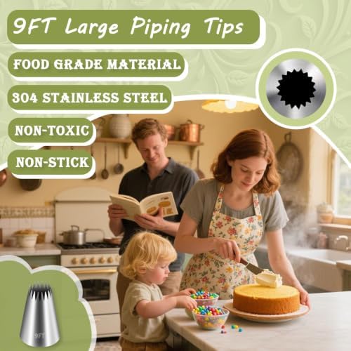 FANTEXY 9FT Large Piping Tips, 3 Pieces