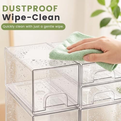 Baby Bottle Organizer, 6-Piece Clear Acrylic Stackable Storage Drawers