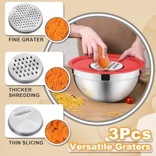 P&P CHEF Mixing Bowls with Lids Set of 6, Nesting Salad Bowl