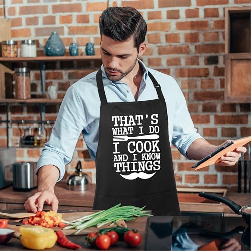 Xornis 100% Cotton Funny Apron for Men Women Adjustable Bib Aprons