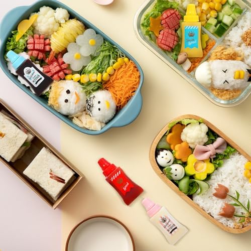 8 Pieces Mini Ketchup Bottle for Lunch Box, Mini Condiment Squeeze