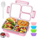 KHOXU 28oz Stainless Steel Bento Box, Pink