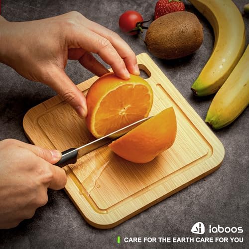 2-Pack Small Bamboo Cutting Boards with Juice Groove | 7x7 Inch Mini