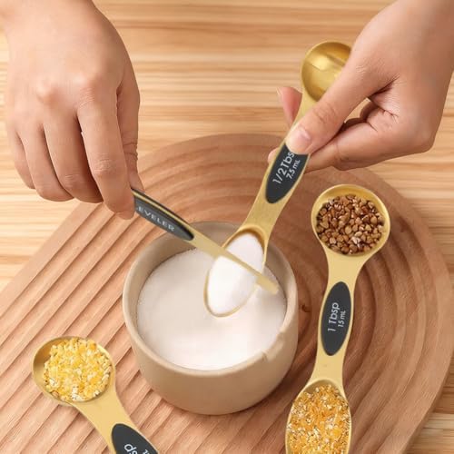 13pcs Gold Stainless Steel Measuring Cups and Spoons Set for Kitchen