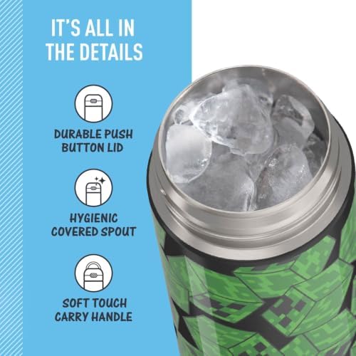 THERMOS FUNTAINER Water Bottle with Spout, 16oz, Minecraft, Style may