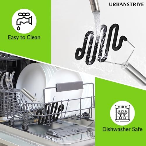 Non-Scratch Potato Masher Silicone Heavy Duty Stainless Steel Wire