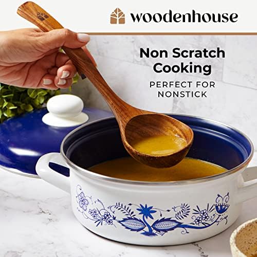 12-Inch Teak Wood Spatula and Ladle Set