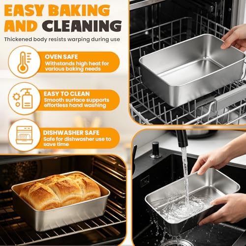 8 Pack Loaf Pans for Baking Bread 9x5In Stainless Steel bread Pan