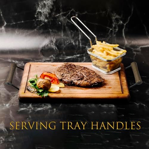 4 Pack Serving Tray Handles Wood Cutting Board Metal Side Fixing