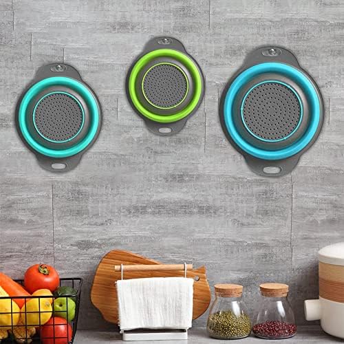 3-Packs Strainers for Kitchen Colander with Handles 3 Size Collapsible