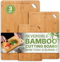 Wood Cutting Boards Set of 3 – Non-Toxic Bamboo Chopping Boards for