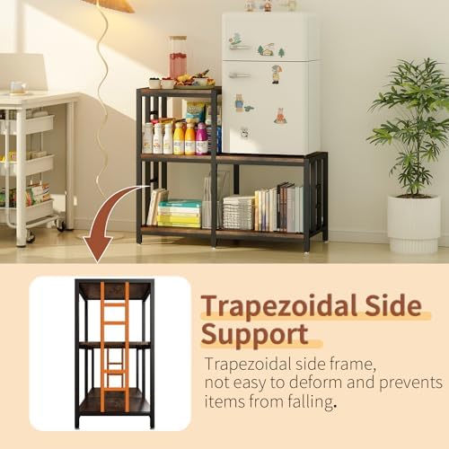 METYERRY 5-Tier Mini Fridge Stand, Rustic Brown