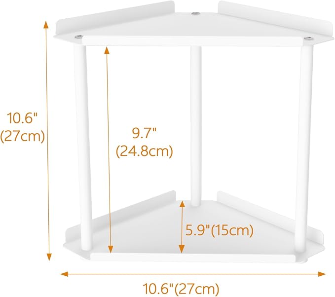Jesginboo 2 Tier Bathroom Counter Organizer, Vanity Organizer Corner Shelf - Image 3