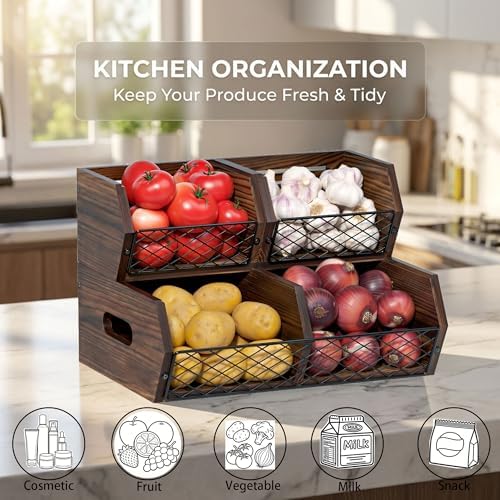Wood Potato and Onion Storage Bins