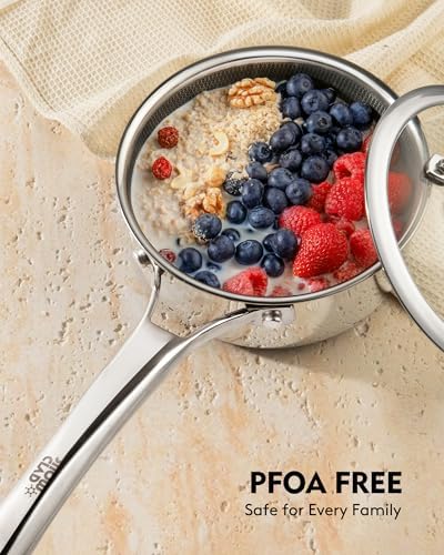 SNOWCLAD Pots and Pans Set Non Stick | Stainless Steel Kitchen Cookware